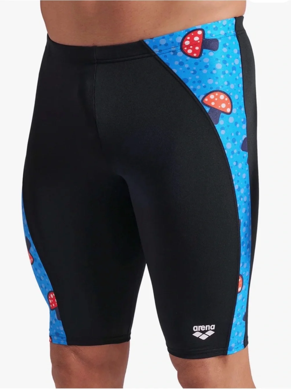 Arena Black Mushroom-Print Jammer Swim Shorts size 22 youth (~14-16T)